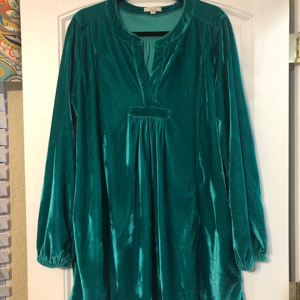 Adorable green velvet dress